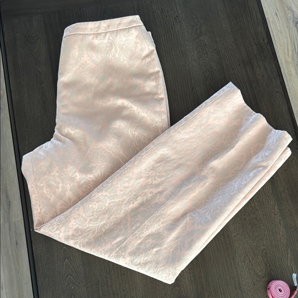 Talbots Peach Damask Patterned Trousers